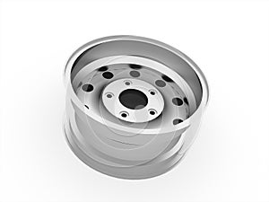 Aluminum classic wheel disc isolated on white
