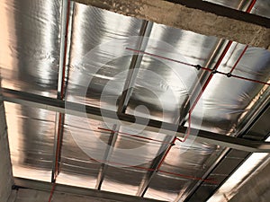 Aluminum foil sheets are used as thermal insulation of the roof.