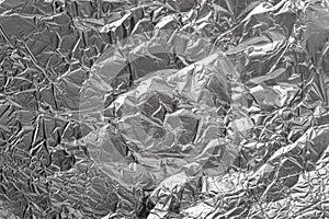 Aluminum Foil Texture Background, Wrinkled Aluminium Paper Pattern, Crumpled Tin Material Banner
