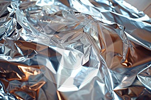 Aluminum foil texture backgroundTexture of crumpled aluminum foil as background, close-up photo