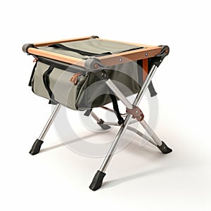 Aluminum Folding Table With Wheels And Bag - Realistic Hyper-detailed Rendering