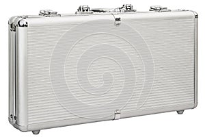Aluminum Hard Suitcase Isolated On White Background