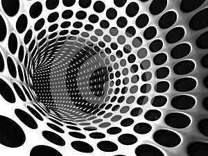 Aluminum metallic tunnel abstract background