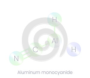 Aluminum monocyanide structure icon with gradient.