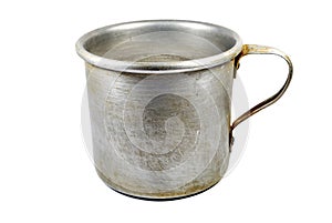 Aluminum old mug isolated