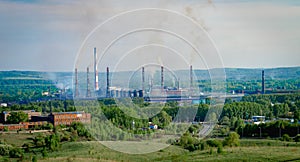 Aluminum plant, smoke from its pipes spoils the environment
