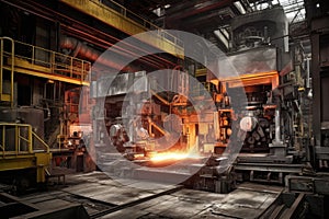 aluminum production machinery in operation