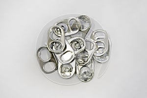 Aluminum Pull Ring From Soft Drink Can. photo