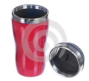 Aluminum red mug and lid