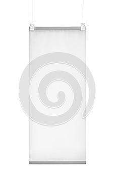 Aluminum snap grip Ceiling Banner poster hanger isolated on white with clipping path