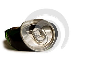 Aluminum soda and beer beverage can isolated on white background