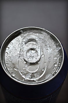 Aluminum Soda, Beer Can With Water Drops