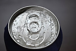 Aluminum Soda, Beer Can With Water Drops photo
