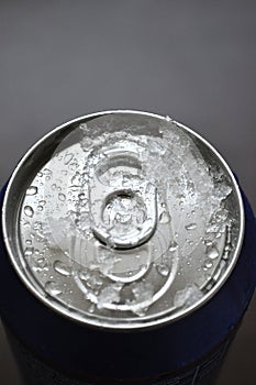Aluminum Soda, Beer Can With Water Drops photo