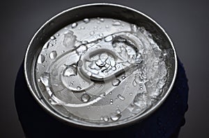 Aluminum Soda, Beer Can With Water Drops photo