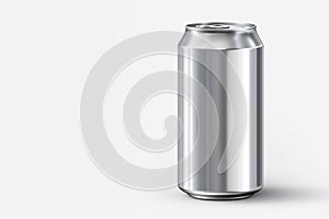 Aluminum soda can mockup. Metal can, front view