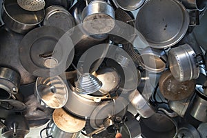 Aluminum and stainless steel pots and pans