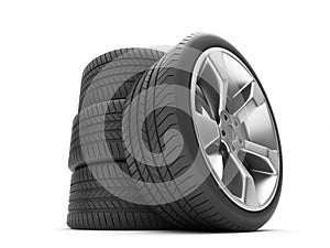 Aluminum wheels with tires