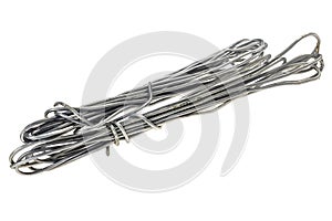 Aluminum wires on a white isolated background