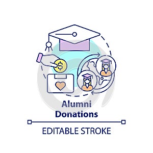 Alumni donations concept icon