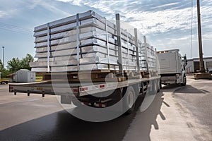 alumum ingot being transported by truck to manufacturing facility