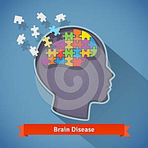 Alzheimer brain disease, mental problems concept