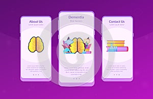 Alzheimer disease app interface template.