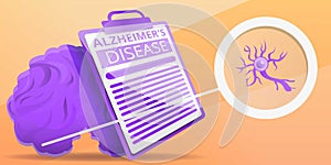 Alzheimer disease concept banner, cartoon style