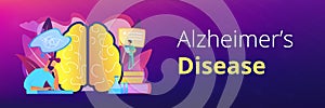 Alzheimer disease concept banner header.