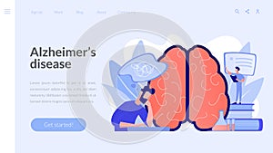 Alzheimer disease concept landing page.