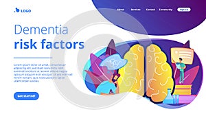 Alzheimer disease concept landing page. photo