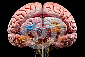 Alzheimer disease dementia of amyloid plaques, neurofibrillary in brain, cognitive decline, memory loss, atrophy in hippocampus photo