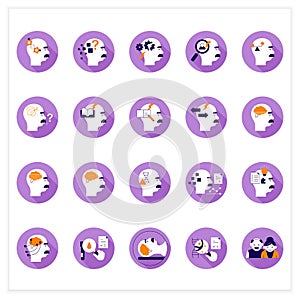 Alzheimer disease flat icons set