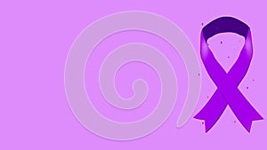 Alzheimer Disease Pancreatic Cancer lupus Fibromyalgia Epilepsy awareness Purple Ribbon 4K Animated Background