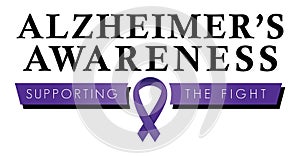 Alzheimer`s Awareness Ribbon | Alzheimer`s Disease & Dementia Symbol for Social Media Campaigns and Fundraisers