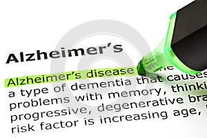 Alzheimer`s Disease Definition