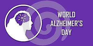 Alzheimer s world day. Elderly people silhouette in paper cut style with shadow. Space for your text banner. Concept Alzheimer