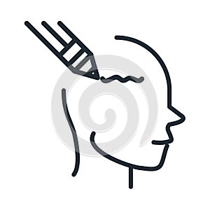 Alzheimers disease neurological brain ability to write loss line style icon