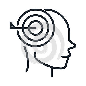 Alzheimers disease neurological brain concentration line style icon