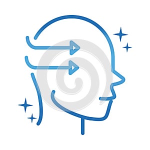 Alzheimers disease neurological brain dysfunction gradient line icon