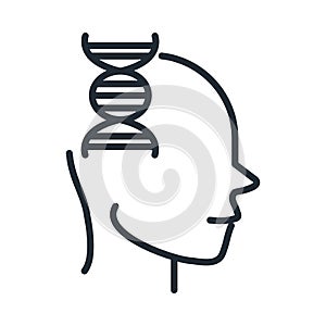 Alzheimers disease neurological brain genetic line style icon