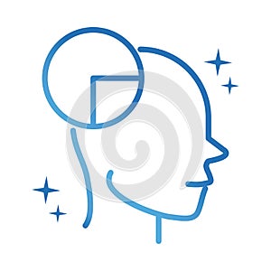 Alzheimers disease neurological brain reasoning gradient line icon