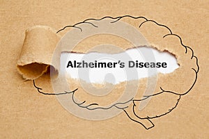 Alzheimers Disease Ripped Paper Concept