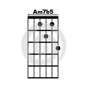 Am7 b5 guitar chord icon