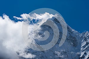 Ama Dabalm mountain peak with cloud on top, Everest region, Nepal