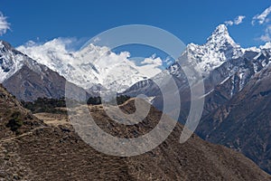 Ama Dablam, Lhotse and Everest mountain, Namche Bazaar