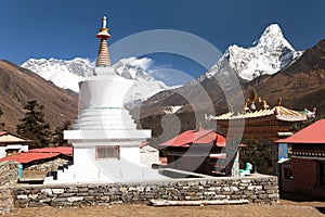 Ama Dablam Lhotse and top of Everest from Tengboche photo