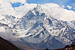 Ama Dablam mount in Sagarmatha National park, Everest region, Ne