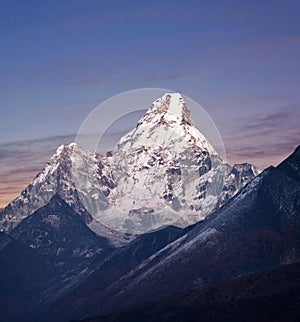 Ama Dablam Mount - view from Sagarmatha National Park, Everest region, Nepal