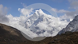 Ama dablam is a mountain in the Himalaya range of eastern Nepal. The main peak is 6,812 metres.Ama dablam is one of the most